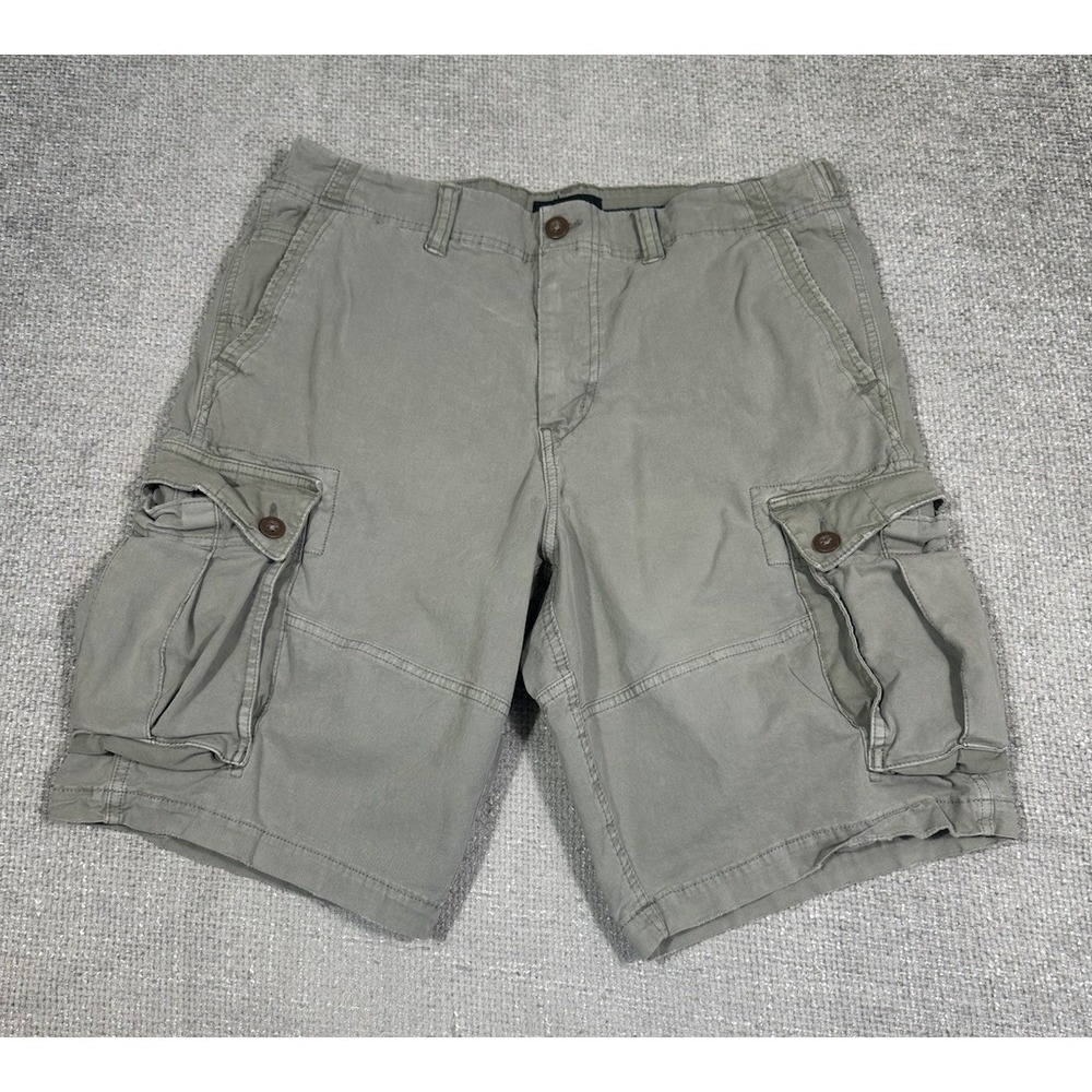 American Eagle Cargo Shorts Men 35‎ Taupe Khaki Next Level Flex Longer Length